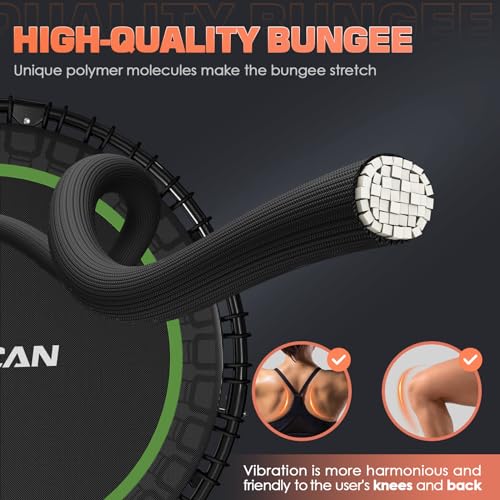 BCAN 450 LBS Adult Foldable Mini Trampoline with Resistance Bands