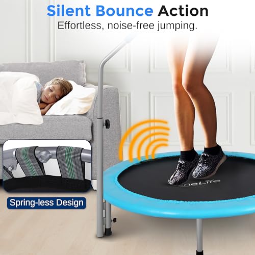 SereneLife 36/40" Foldable Mini Trampoline - Compact Workout for Kids & Adults