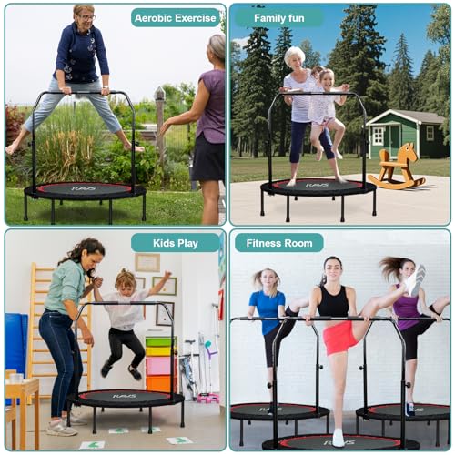 Ravens Mini Foldable Trampoline 40"/48" Height Adjustable for Kids & Adults