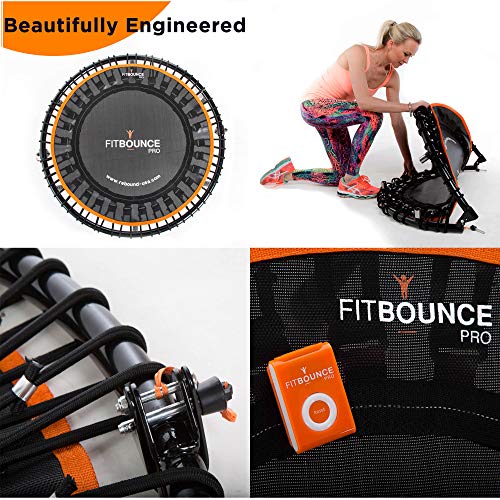 FIT Bounce PRO Indoor Mini Trampoline | Assembled, Half-Folding, Silent & Beautifully Designed for Adults & Kids