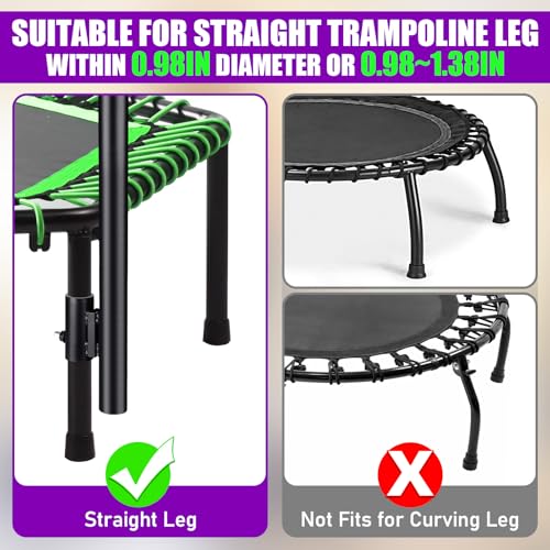 TOBWOLF Quick-Release Handle Bar for Straight Leg Fitness Trampoline, Non-Slip Cushy Rebounder Accessory